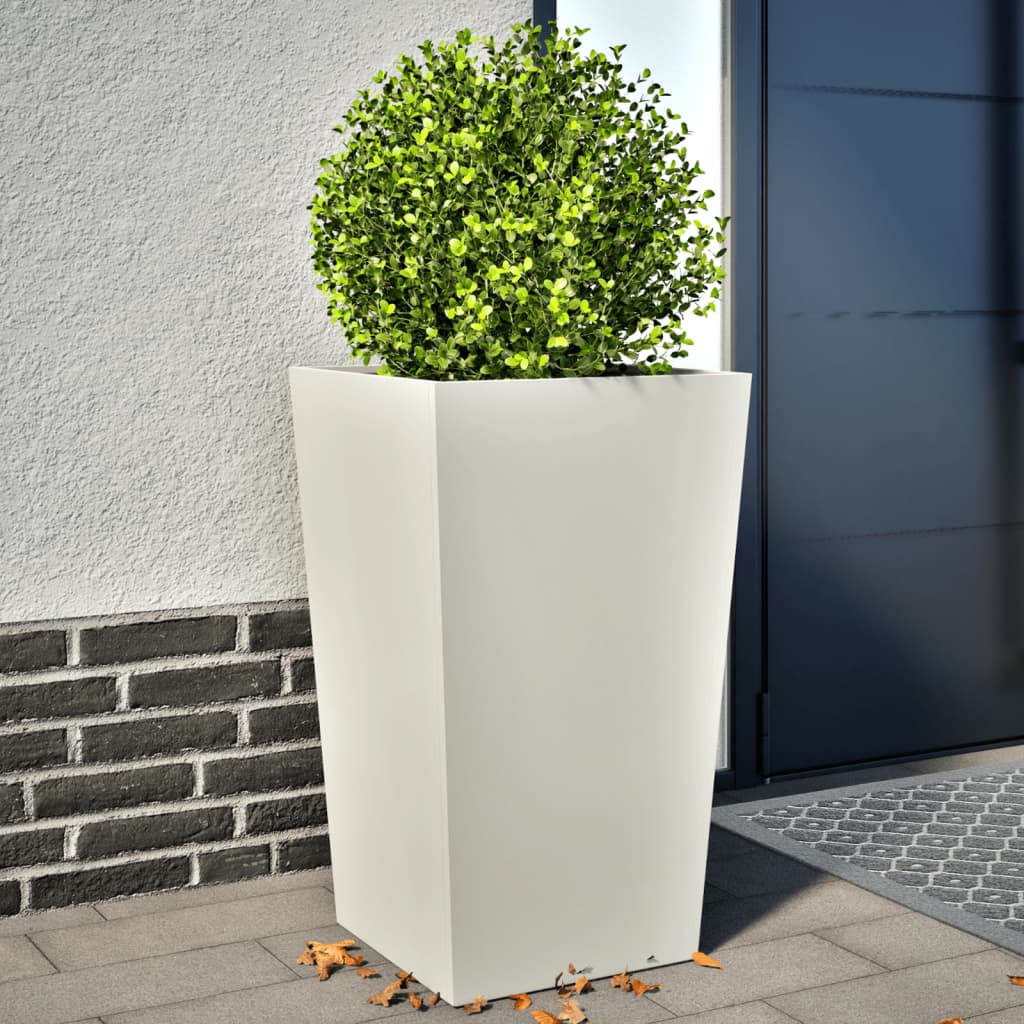 Plantadores Vidaxl 2 St 45x45x75 cm de acero blanco