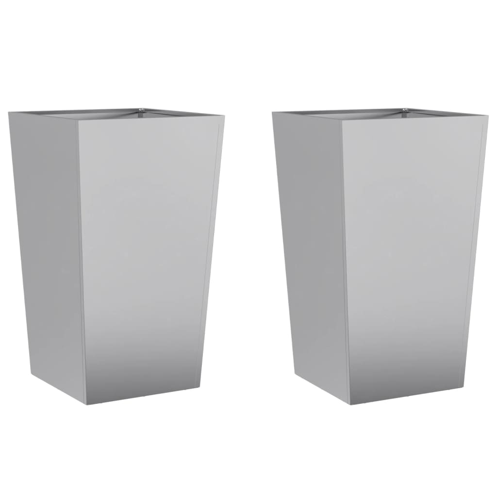 Vidaxl fioriere 2 ST 45x45x75 cm Acciaio zincato