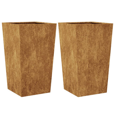 Vidaxl fioriere 2 ST 45x45x75 cm Acciaio meteo