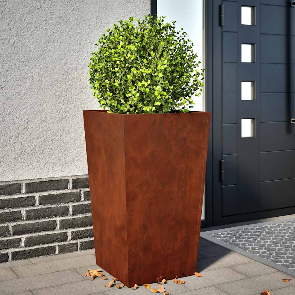 Vidaxl plantenbakken 2 st 45x45x75 cm weervast staal