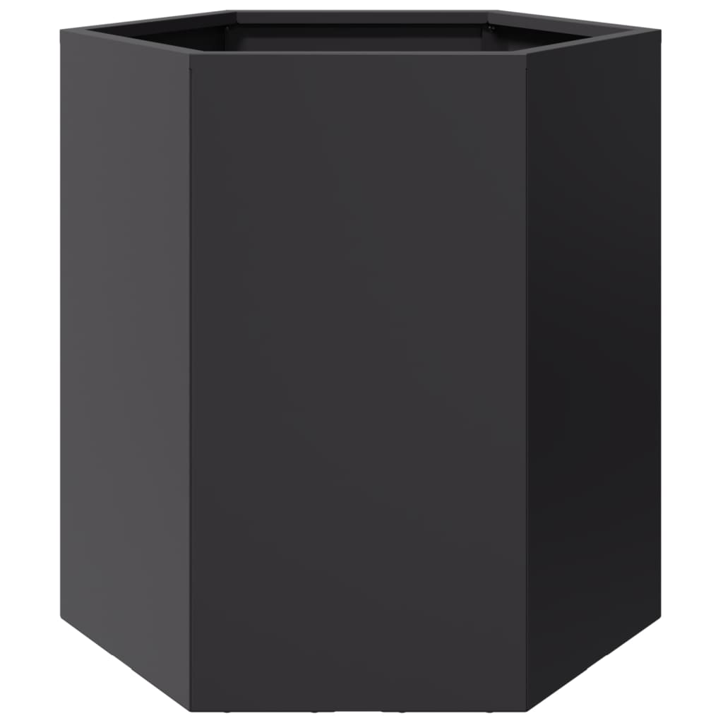 Vidaxl plannet esagono 46x40x45 cm in acciaio nero