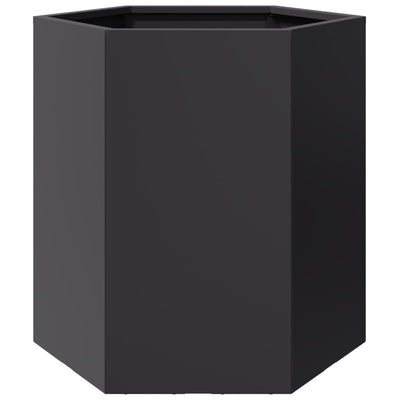 Vidaxl plannet esagono 46x40x45 cm in acciaio nero