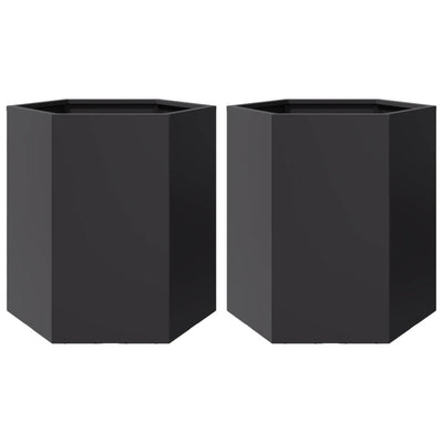 Vidaxl Planners 2 St Hexagon 46x40x45 cm in acciaio nero