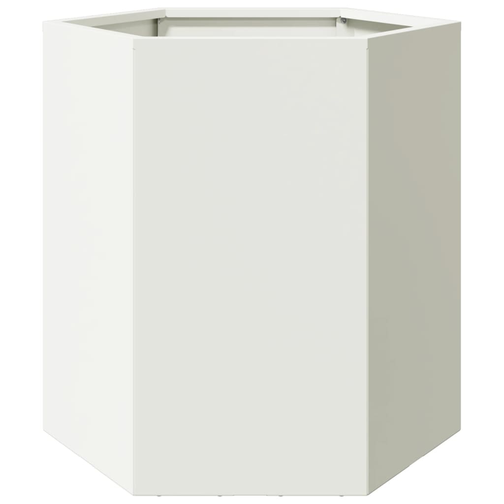 Vidaxl Plannet Hexagon 46x40x45 cm de acero blanco
