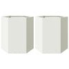Vidaxl plantenbakken 2 st zeshoek 46x40x45 cm staal wit