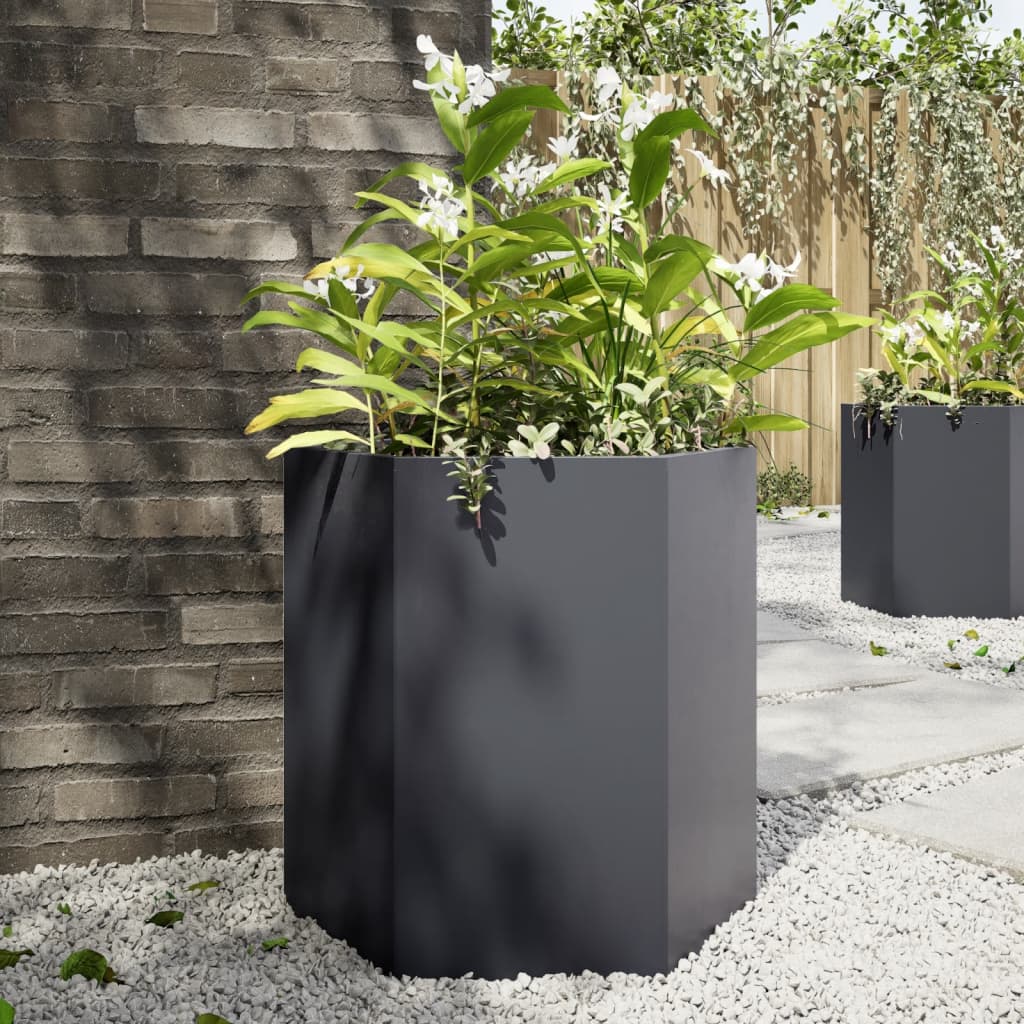 Vidaxl Plannet Hexagon 46x40x45 cm de acero antracita