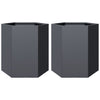 Vidaxl Planners 2 St Hexagon 46x40x45 cm Antracite in acciaio -lorato