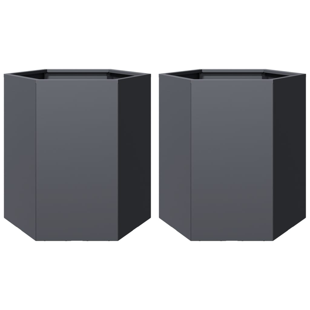 Vidaxl Planners 2 St Hexagon 46x40x45 cm Antracite in acciaio -lorato