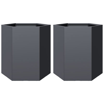 Vidaxl Planners 2 St Hexagon 46x40x45 cm Antracite in acciaio -lorato