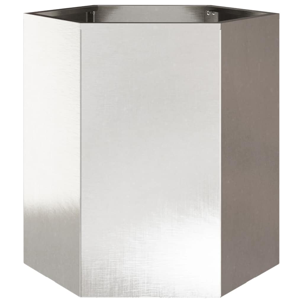 Vidaxl plannet esagono 46x40x45 cm in acciaio inossidabile