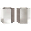 Plantadores Vidaxl 2 St Hexagon 46x40x45 cm de acero inoxidable