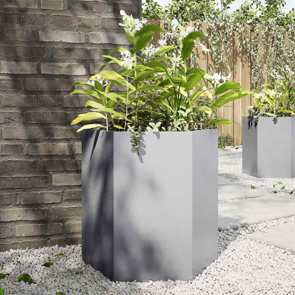 Vidaxl Plannet Hexagon 46x40x45 cm de acero galvanizado
