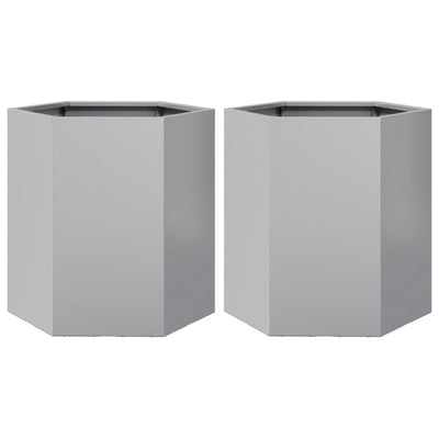 Vidaxl Fioters 2 St Hexagon 46x40x45 cm Galvanized Steel