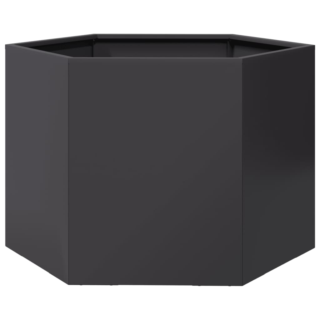 Vidaxl fioriera Benket esagono 69x60x45 cm in acciaio nero