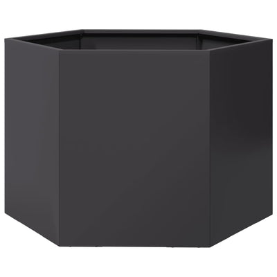 Vidaxl fioriera Benket esagono 69x60x45 cm in acciaio nero