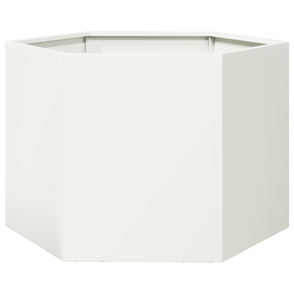 Vidaxl Plannet Hexagon 69x60x45 cm de acero blanco