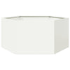 Vidaxl plantenbak zeshoek 104x90x45 cm staal wit