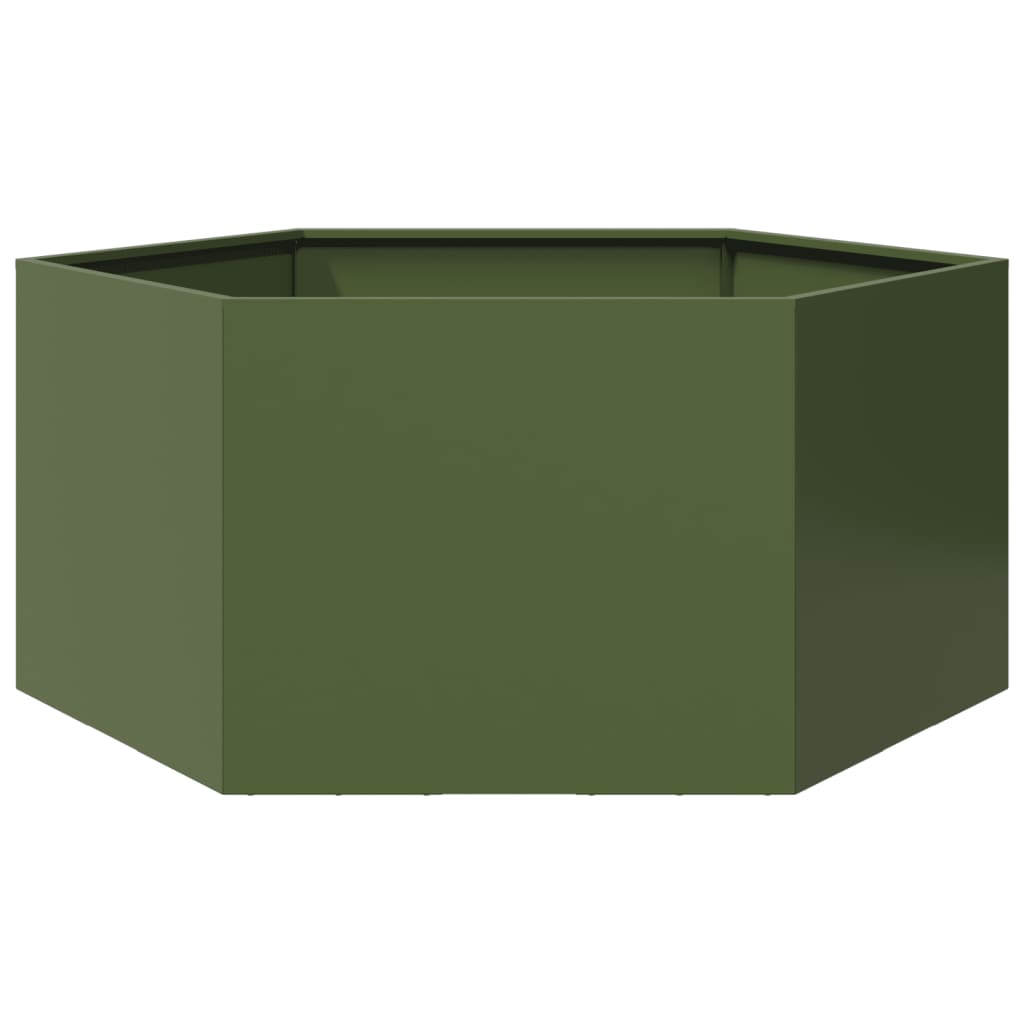 Vidaxl Plannet Hexagon 104x90x45 cm de oliva de acero verde