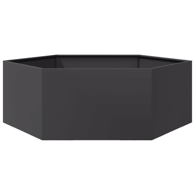 Vidaxl fioriera Benket esagono 138x120x45 cm in acciaio nero