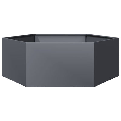 Vidaxl fioriera Benket esagono 138x120x45 cm in acciaio antracite -lorato