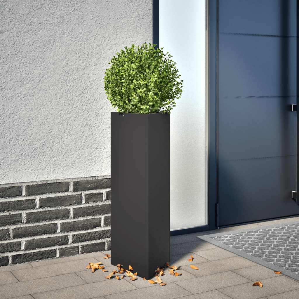 Vidaxl Planter Triangle 30x26x75 cm de acero negro