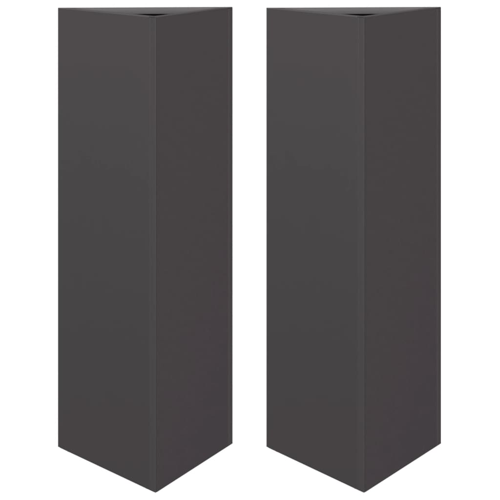 Plantadores Vidaxl 2 st triangle 30x26x75 cm de acero negro