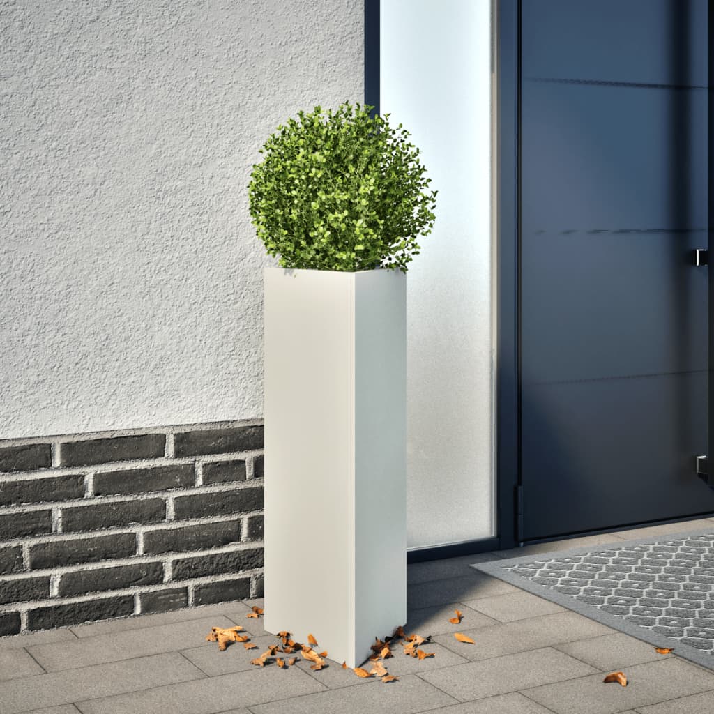 Vidaxl Plannet Triangle 30x26x75 cm acciaio bianco