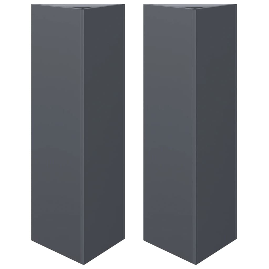 Plantadores Vidaxl 2 st triangle 30x26x75 cm de acero antracita