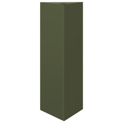 Vidaxl fioriera triangolo 30x26x75 cm in acciaio verde oliva