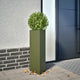 Vidaxl Planter Triangle 30x26x75 cm de acero verde de acero verde