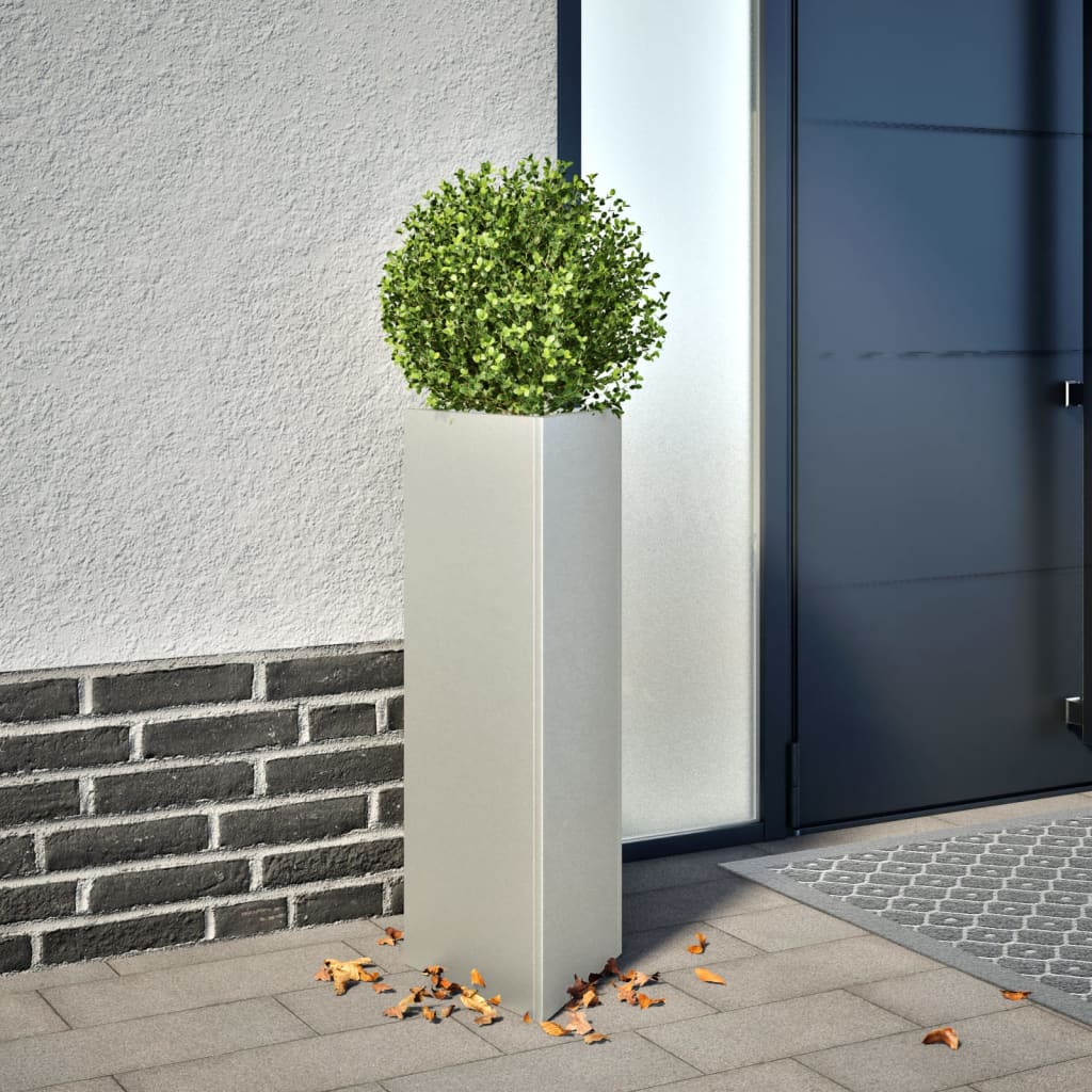 Plantadores Vidaxl 2 St Triangle 30x26x75 cm de acero inoxidable