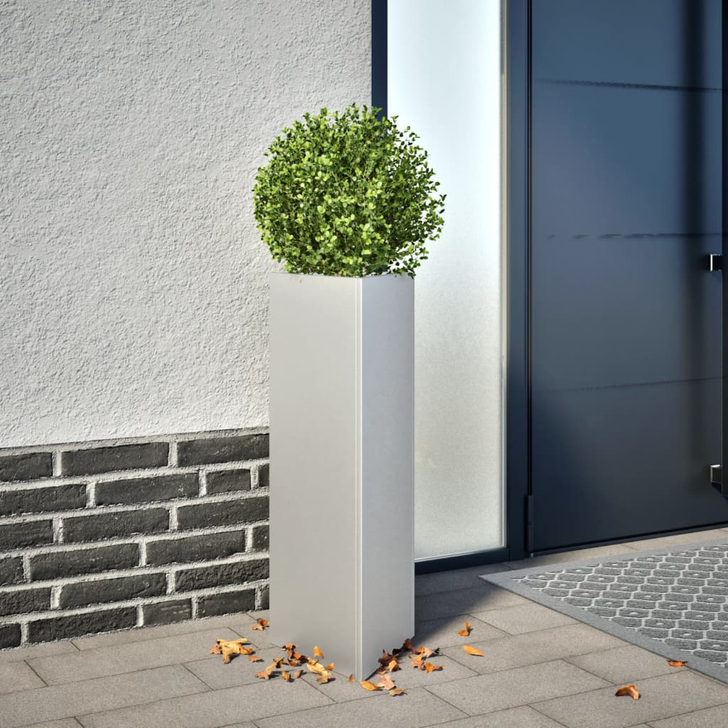 Vidaxl Planter Triangle 30x26x75 cm de acero galvanizado