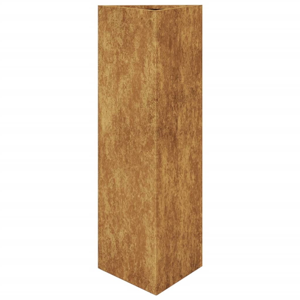 Vidaxl fioriera triangolare 30x26x75 cm acciaio meteorologico