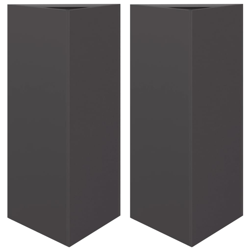 Plantadores Vidaxl 2 St Triangle 40x34.5x70 cm de acero negro