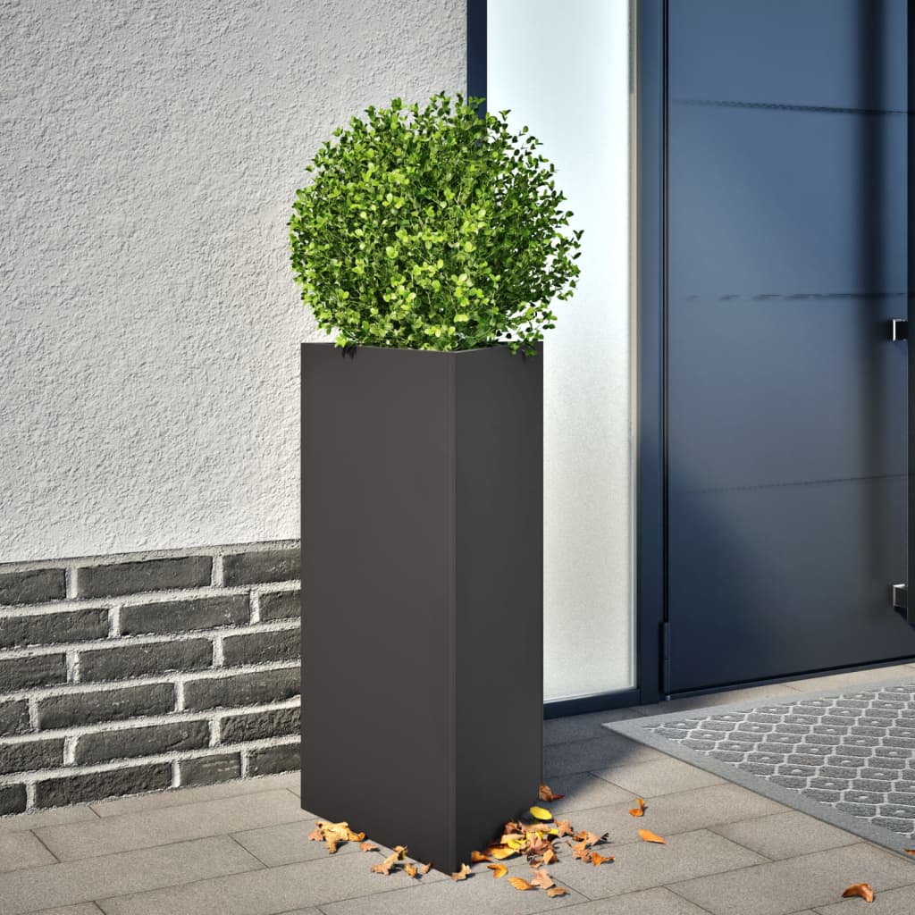 Plantadores Vidaxl 2 St Triangle 40x34.5x70 cm de acero negro