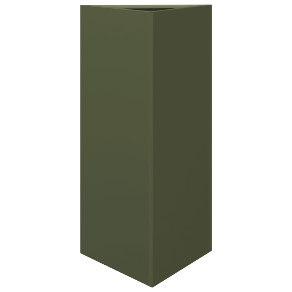 Vidaxl fioriera triangolo 40x34.5x70 cm in acciaio verde oliva