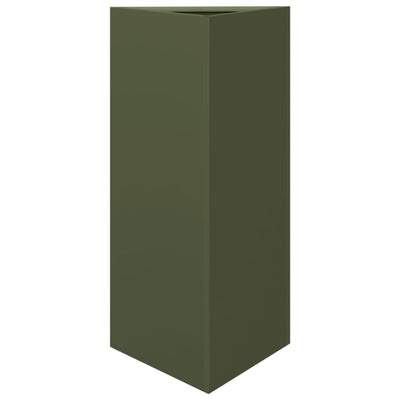 Vidaxl fioriera triangolo 40x34.5x70 cm in acciaio verde oliva