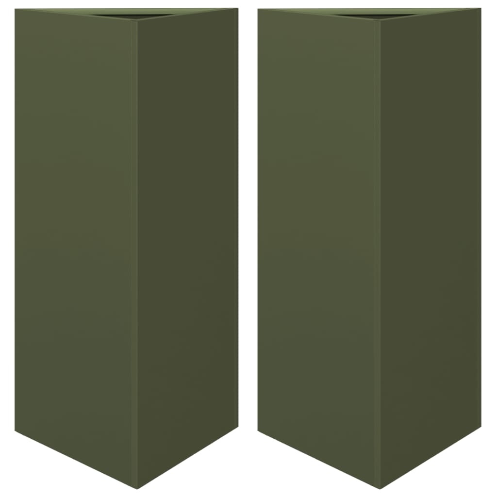 Vidaxl Fioters 2 St Triangle 40x34.5x70 cm Olive Green