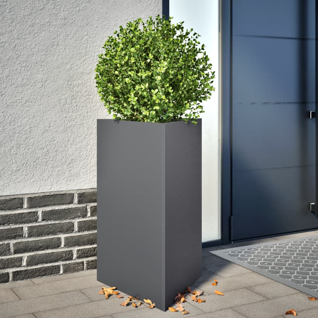 Vidaxl Planter Triangle 50x43x75 cm de acero antracita