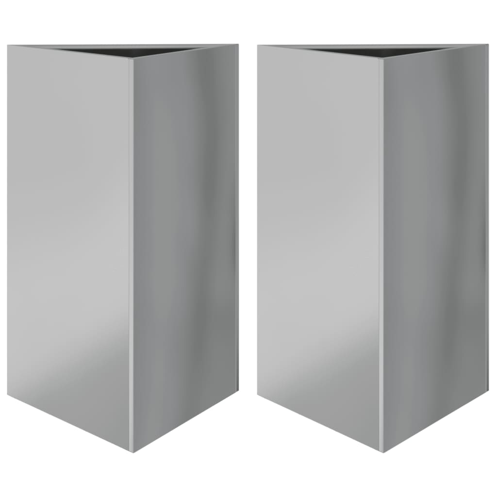 Plantadores Vidaxl 2 ST Triangle 50x43x75 cm de acero galvanizado