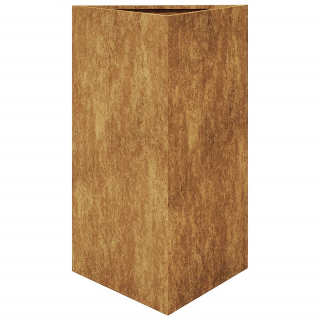 Vidaxl Planter Triangular 50x43x75 cm de acero meteorológico