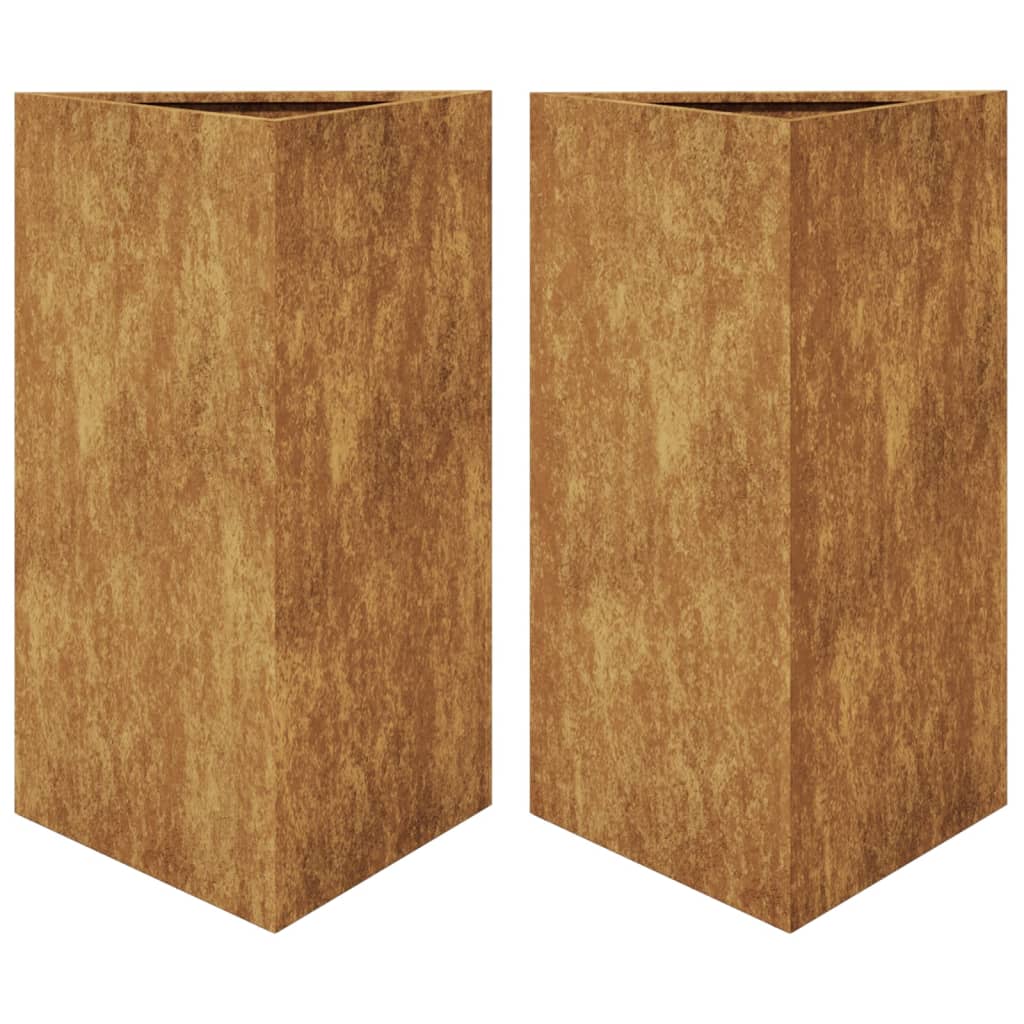 Vidaxl Fioters 2 St Triangular 50x43x75 cm Acciaio meteorologico