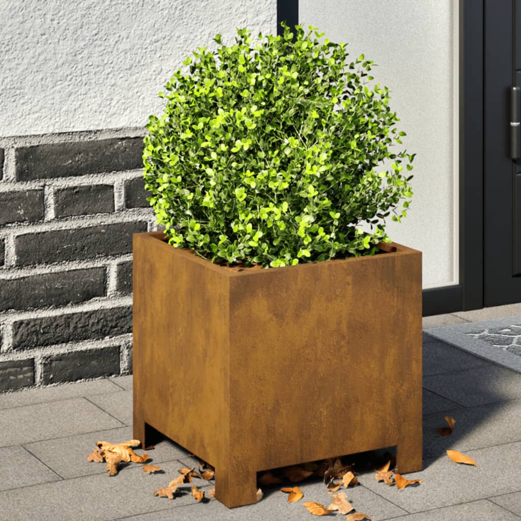 Vidaxl plantenbak 30x30x30 cm weervast staal