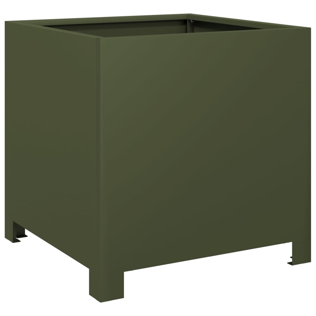 Vidaxl Planning Box 40x40x40 cm de acero verde oliva verde