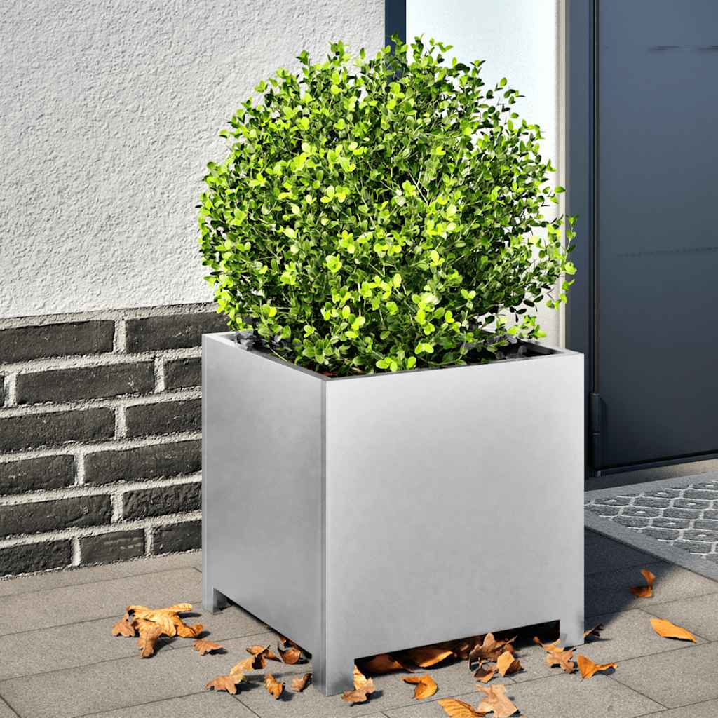 Banco de plantas Vidaxl 40x40x40 cm de acero galvanizado