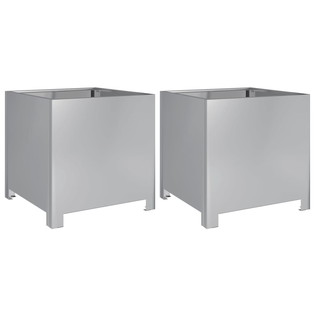 Plantadores Vidaxl 2 ST 40x40x40 cm de acero galvanizado