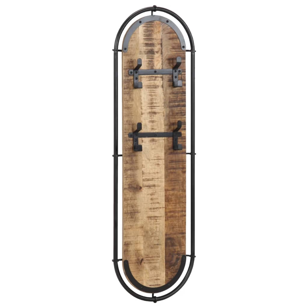 Vidaxl Wall Hood Stells 2 st con 4 ganchos Mangowood áspero sólido