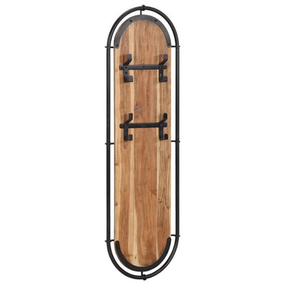 Vidaxl Wall Hood Stells 2 st con 4 ganchos Solid Acaciahout
