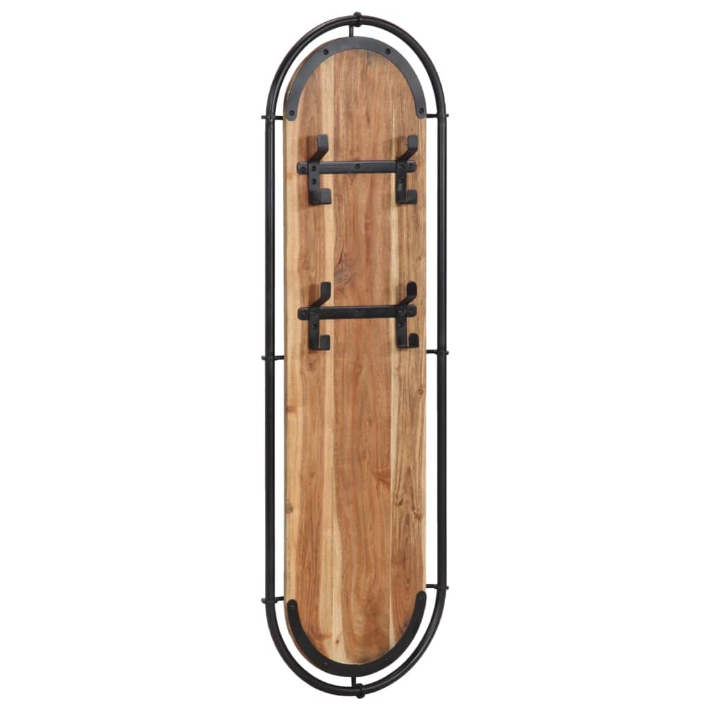 Vidaxl Wall Hood Stells 2 st con 4 ganchos Solid Acaciahout