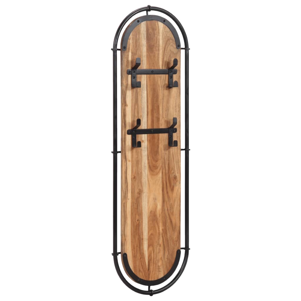 Vidaxl Wall Hood Stells 2 st con 4 ganchos Solid Acaciahout
